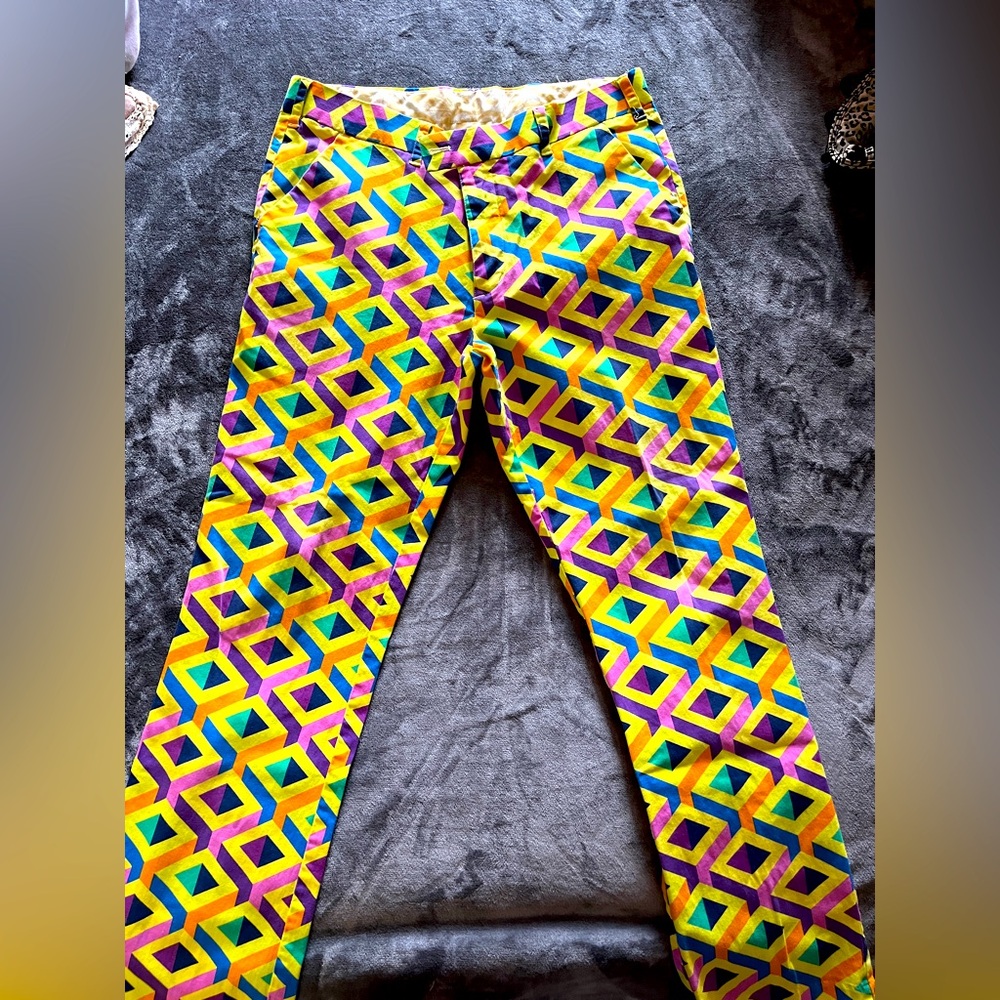 Incredible colorful LOUDMOUTH golf pants for the BOLD! Size 35 X 32L